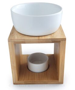 Ceramic & Bamboo Square Oil Burner