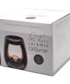 Black Ceramic Tealight Oil Burner in box