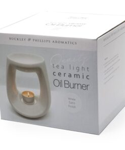 White Ceramic Tealight Oil Burner in box