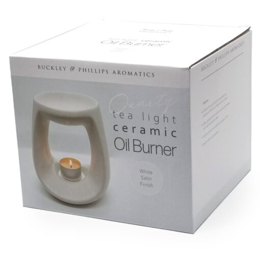 White Ceramic Tealight Oil Burner in box